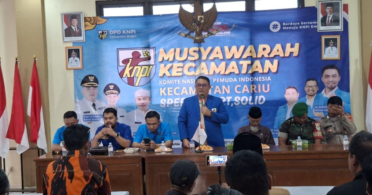 Ketua DPD KNPI Kabupaten Bogor, Wahyudi Caniago saat menghadiri Muscam Kecamatan Cariu.