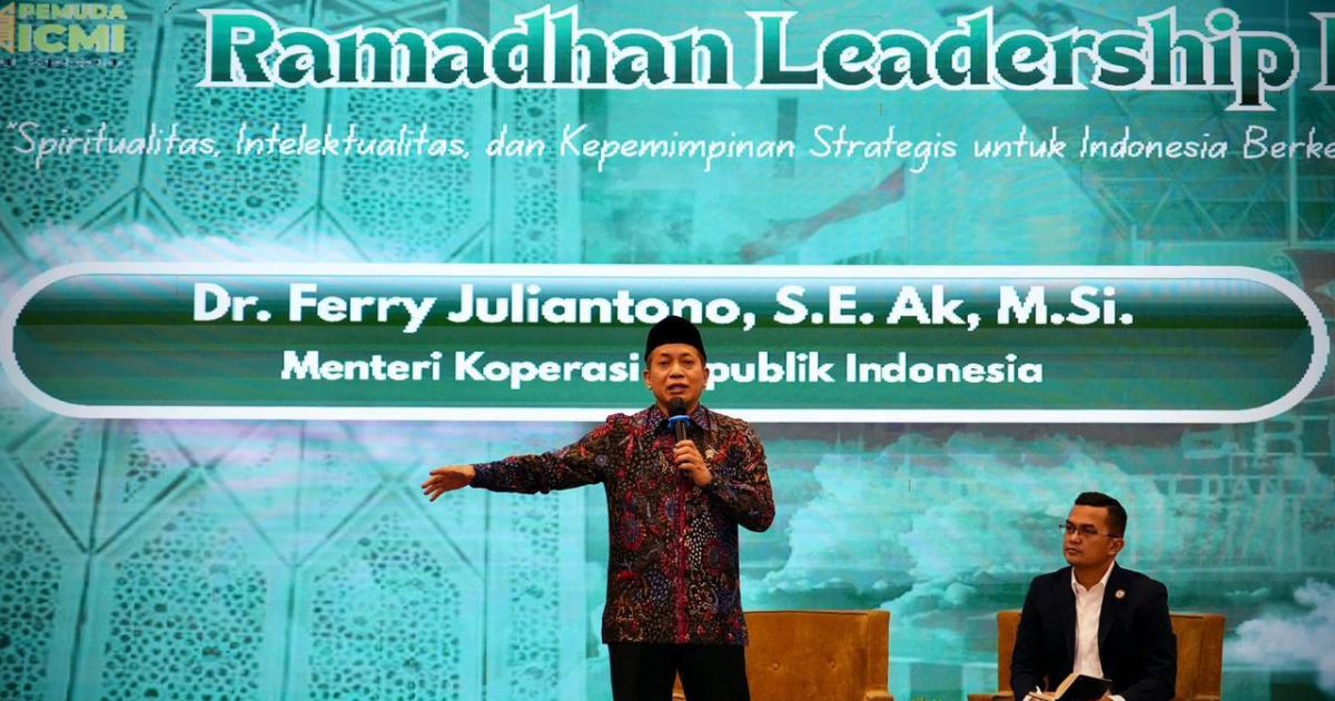 Menkop saat menjadi pembicara dalam acara Ramadan Leadership yang digelar Ikatan Cendekiawan Muslim Indonesia (ICMI) .foto.Kemenkop