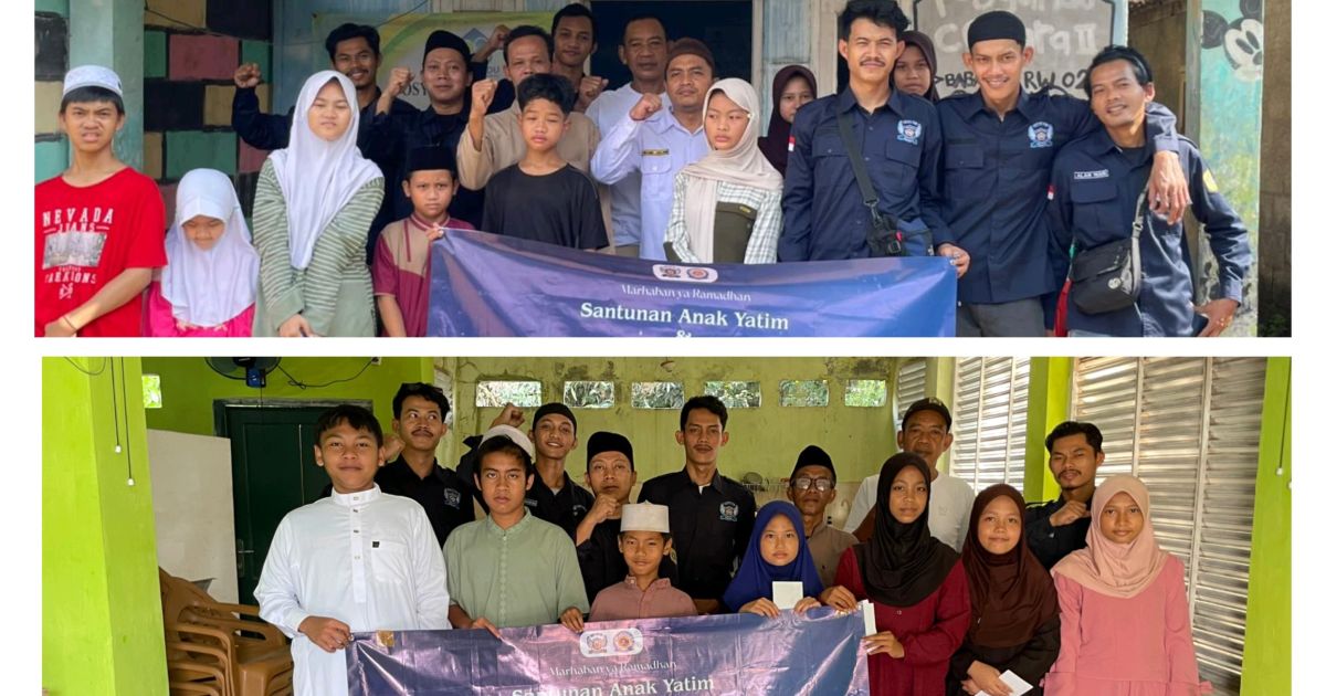 Pengurus Karang Taruna Sub Unit RW 02 Desa Tarikolot menyalurkan santunan kepada anak-anak yatim di Kampung Babakan. Tahun ini jumlah penerima meningkat karena santunan menjangkau empat RT di wilayah RW 02.
