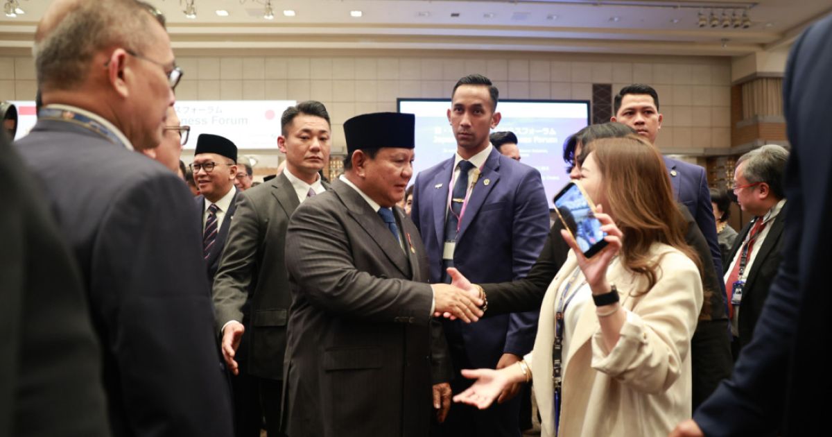 Presiden Prabowo dalam Business Forum Indonesia–Jepang yang digelar di Tokyo, Senin (30/3). Foto Narsum.