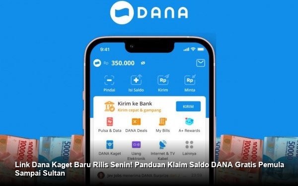 Tangan seseorang dengan cepat menyentuh layar smartphone yang menampilkan notifikasi amplop merah Dana Kaget.