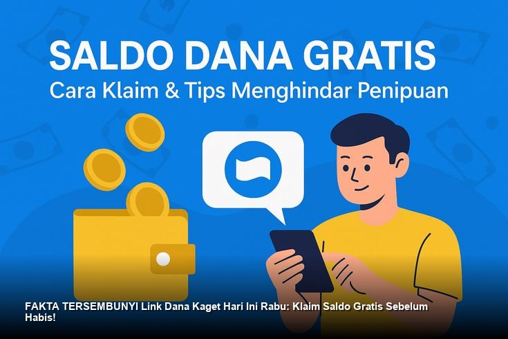 Ilustrasi tangan memegang smartphone dengan notifikasi amplop digital merah menandakan adanya saldo DANA gratis yang siap diklaim.