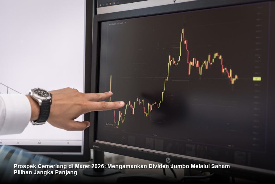 Tampilan grafik *candlestick* bursa saham berwarna hijau cerah yang menunjukkan tren kenaikan stabil, mencerminkan optimisme pasar yang berkelanjutan.