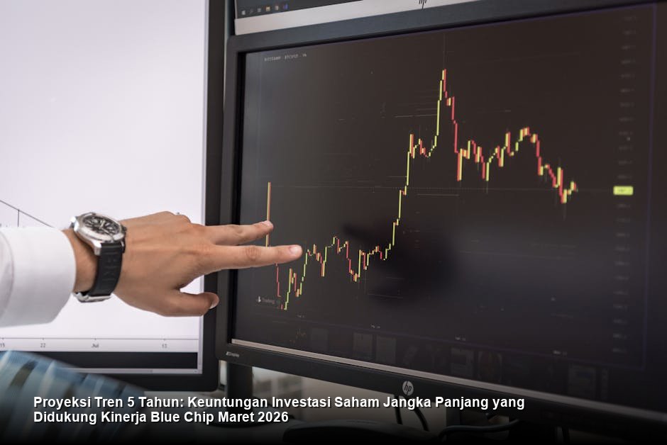 Tampilan grafik saham berwarna hijau cerah yang menunjukkan tren kenaikan stabil di layar monitor bursa saham modern.