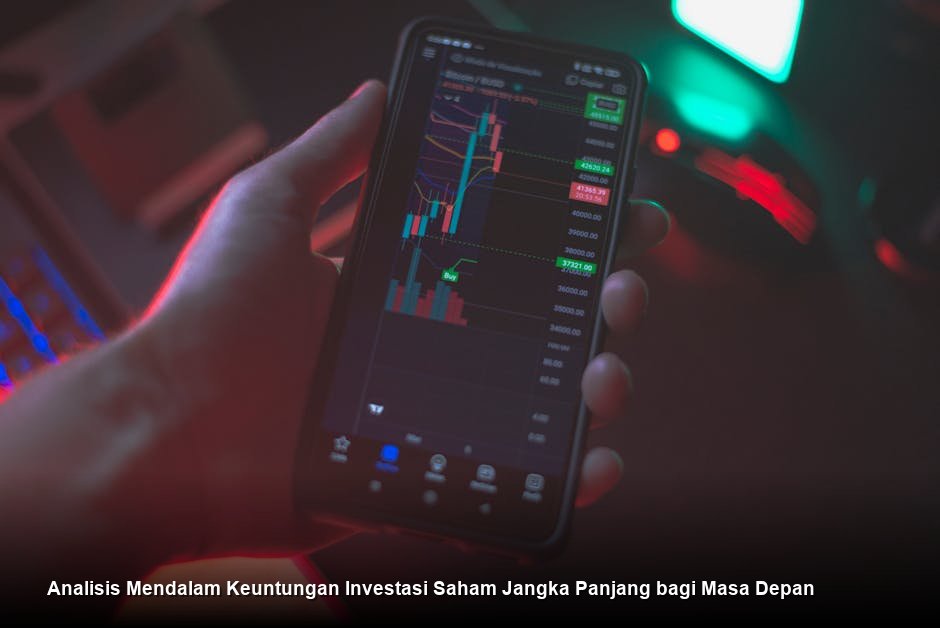Grafik pertumbuhan nilai aset yang meningkat secara stabil dengan latar belakang gedung perkantoran modern yang mencerminkan kemajuan ekonomi digital.